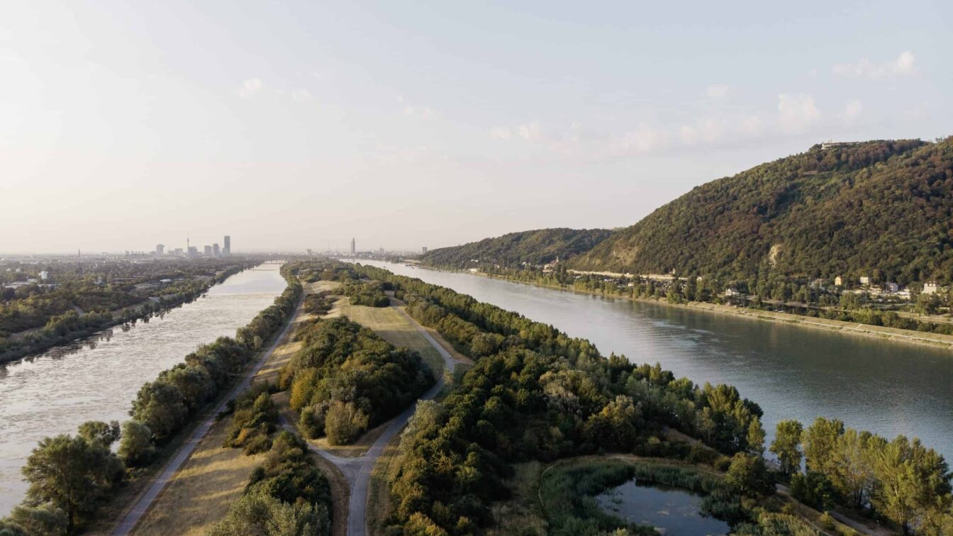 Blick auf die Wiener Donauinsel