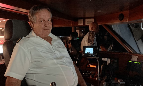 Kapitän Thomas Graner auf der MS Kaiserin Elisabeth beim Techno Dampfer in Wien (c) 1000things Redaktion