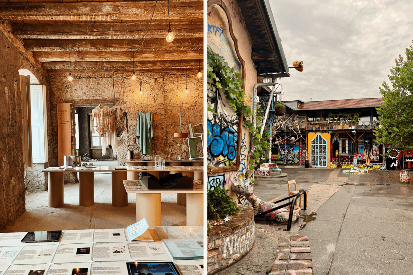 Eine Ausstellung im Cukrarna Palace und Metelkova in Ljubljana.