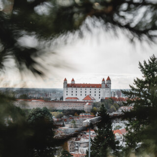 Der Blick auf die Burg Bratislava