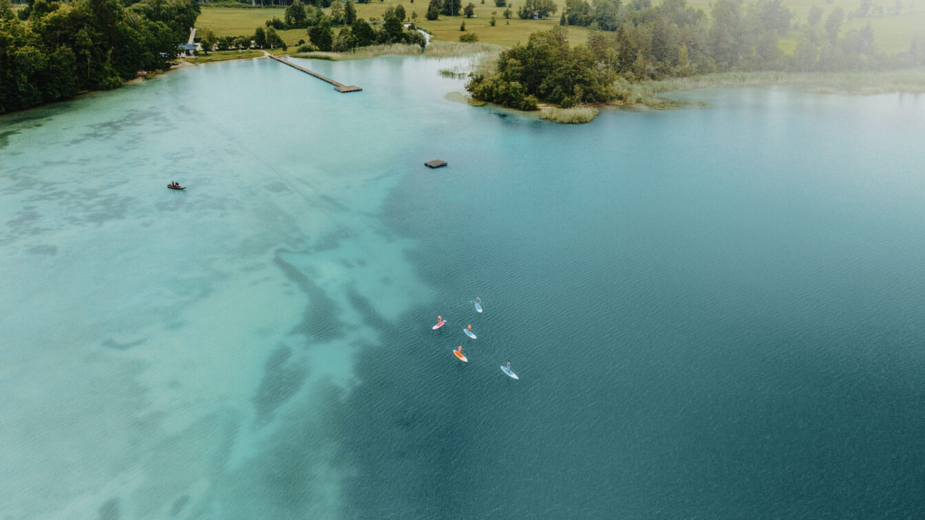 Fuschlsee in Salzburg mit SUP im Sommer