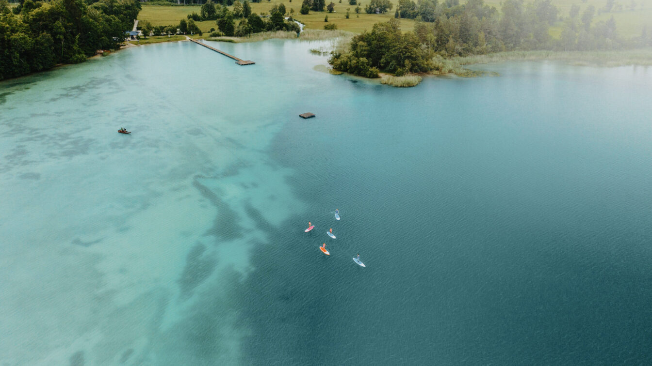 Fuschlsee in Salzburg mit SUP im Sommer