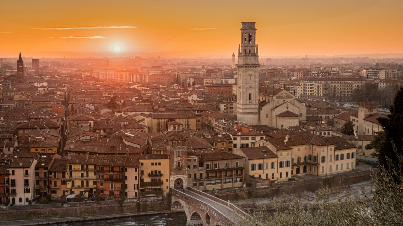 Blick üver Verona, Italien