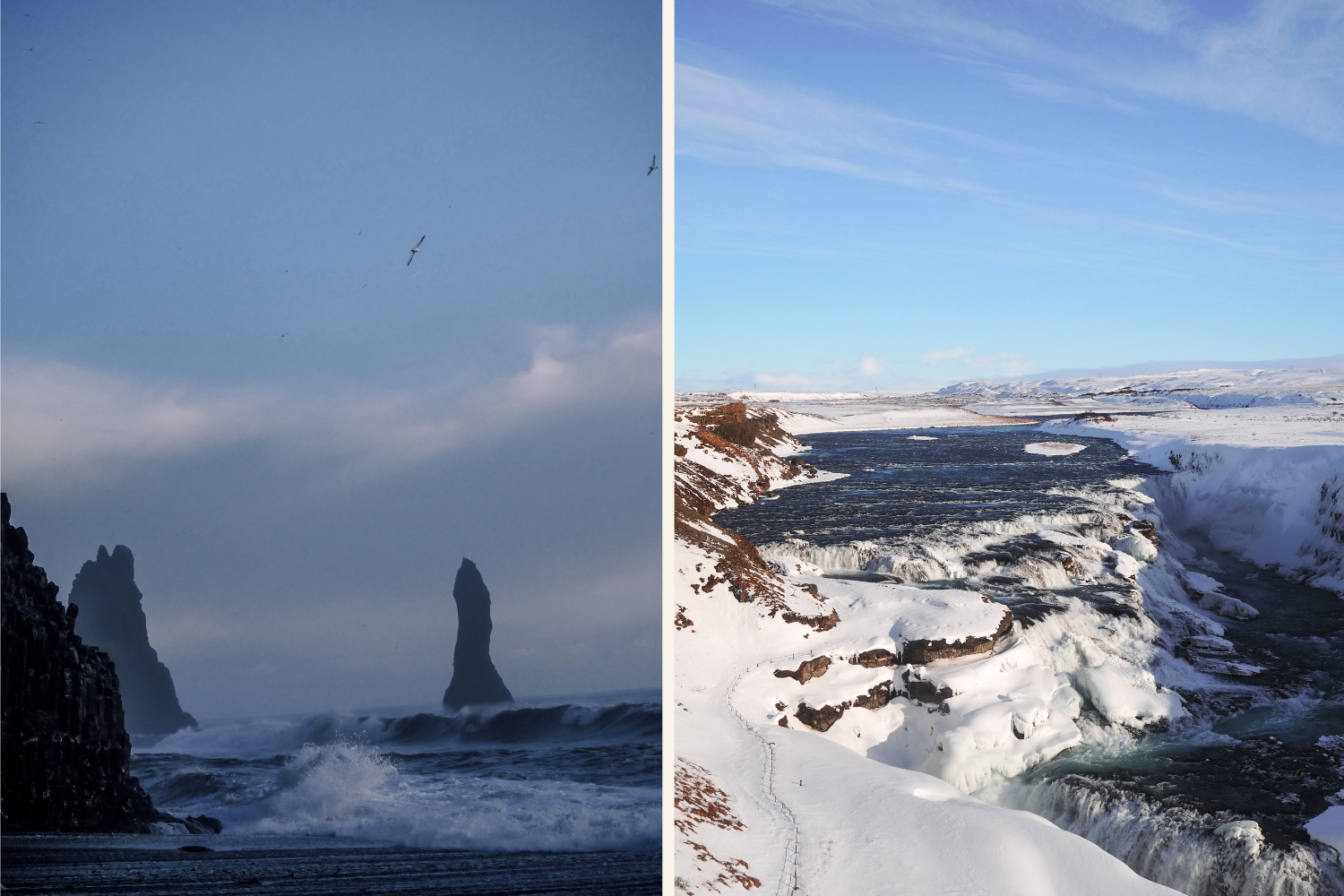 Island Wasserfall und Reynisfjara Strand