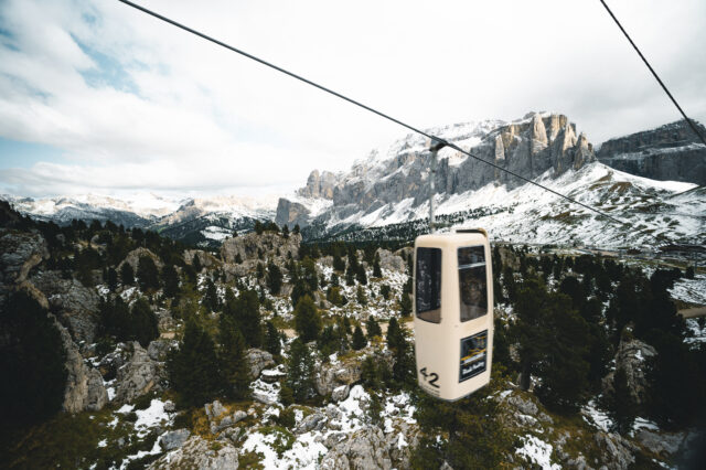 Der Sarglift in einem der Skigebiete von Südtirol