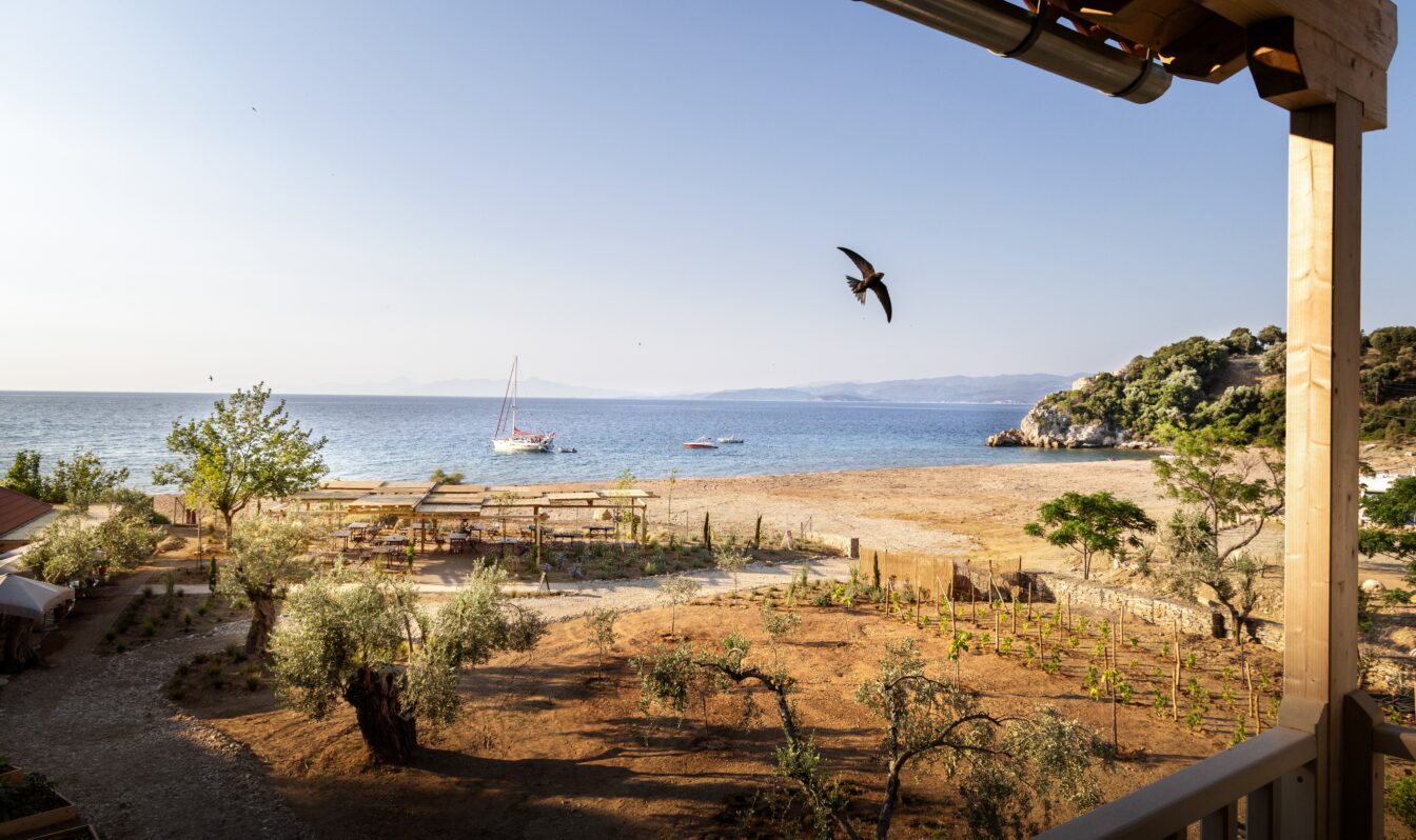 Der Blick vom Peli Kastri Retreat in Griechenland