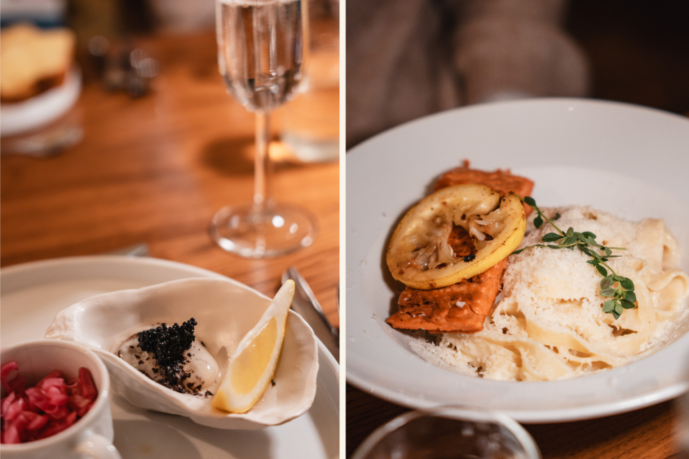 Das Valentinstagsmenü im Tisch.