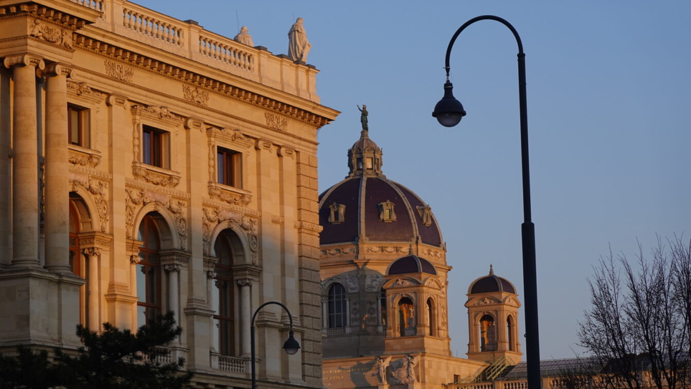 Das Kunsthistorische Museum in Wien in der Abendsonne
