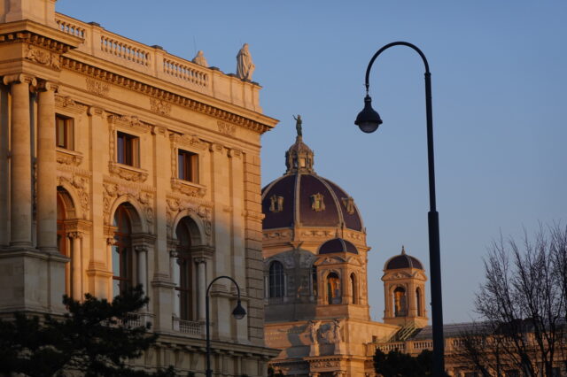 Das Kunsthistorische Museum in Wien in der Abendsonne