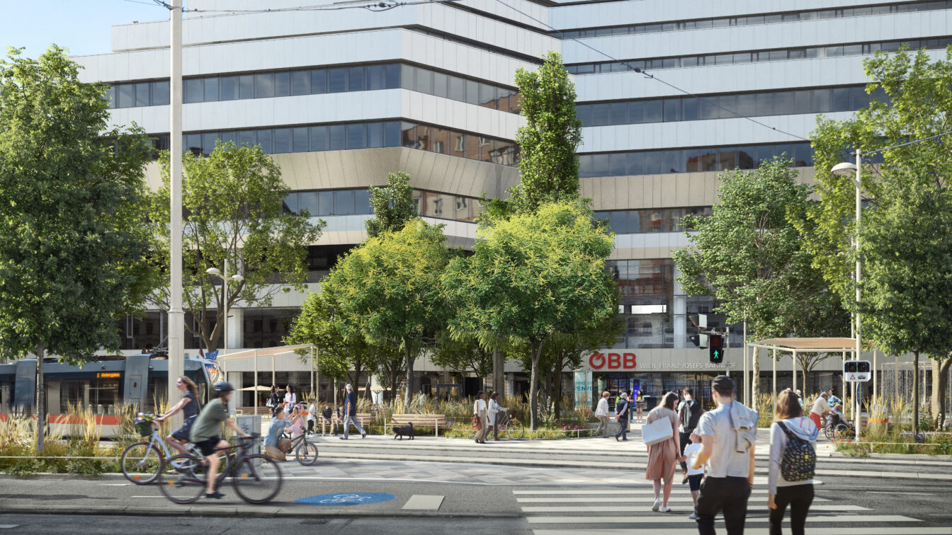 Visualisierung Julius-Tandler-Platz Bahnhof Eingang