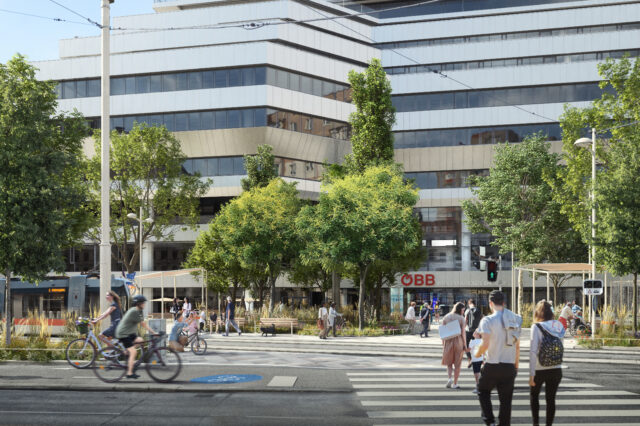 Visualisierung Julius-Tandler-Platz Bahnhof Eingang