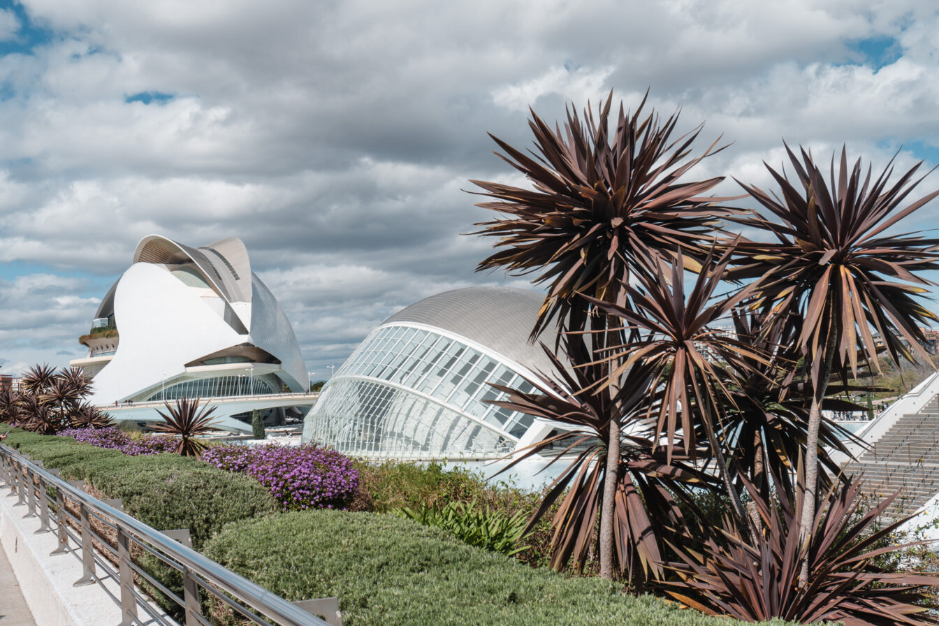Überblick der Ciutat de les Arts i les Ciències in Valencia.