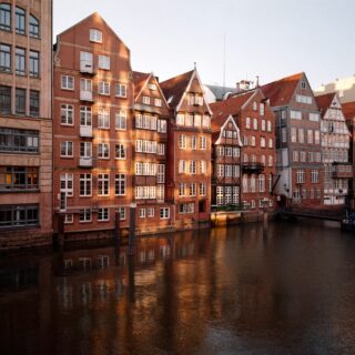 Hamburg Häuser mit Sonnenschein
