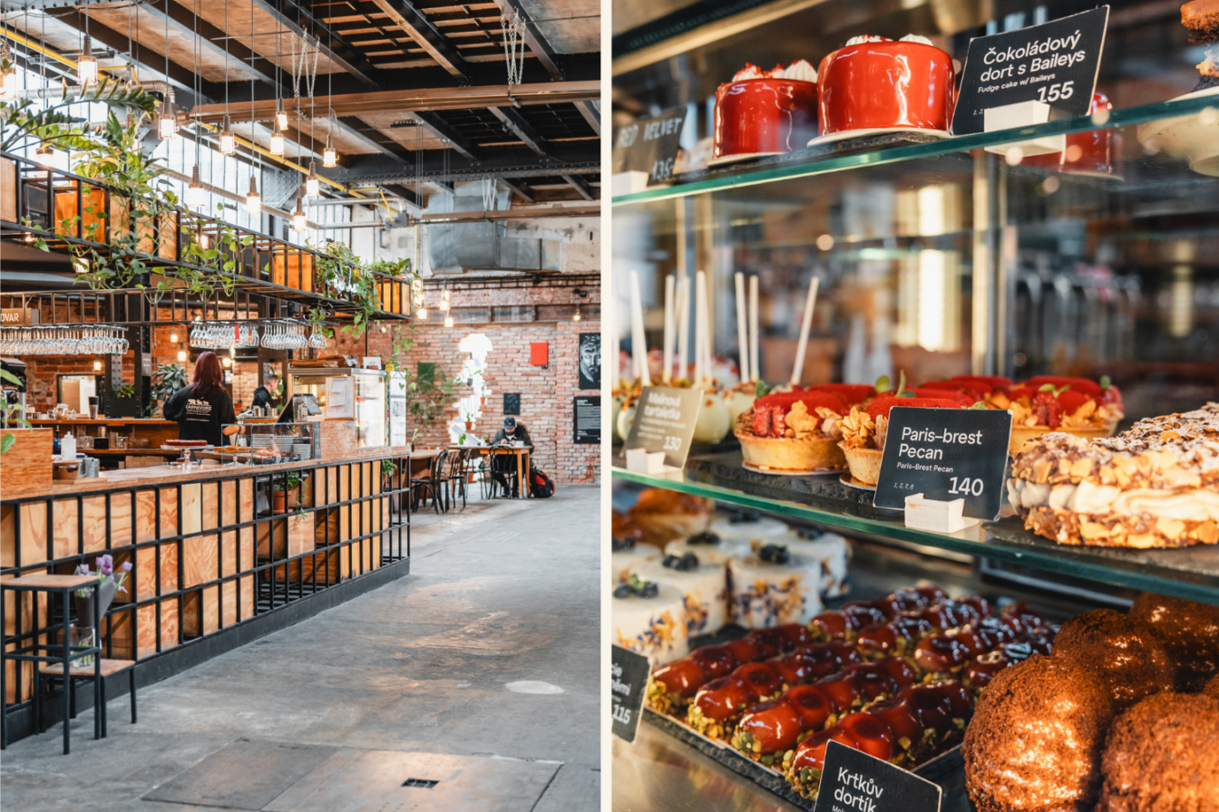 Der Vnitroblock ist ideal für einen Kaffee, Süßspeisen und Events.