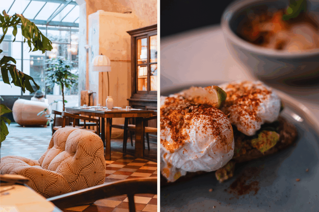 Die Einrichtung und Poached Eggs im Floret in San Niccolò.