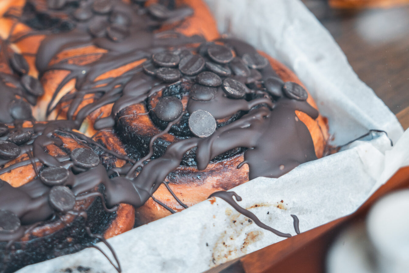 Frische Zimt-Schokoladen-Schnecken von Prae in Florenz.