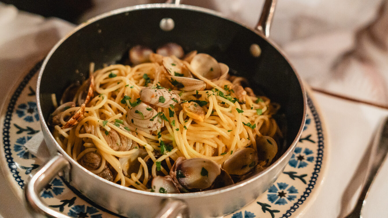 Pasta Vongole in der Tarttoria 13 Gobbi in Florenz.