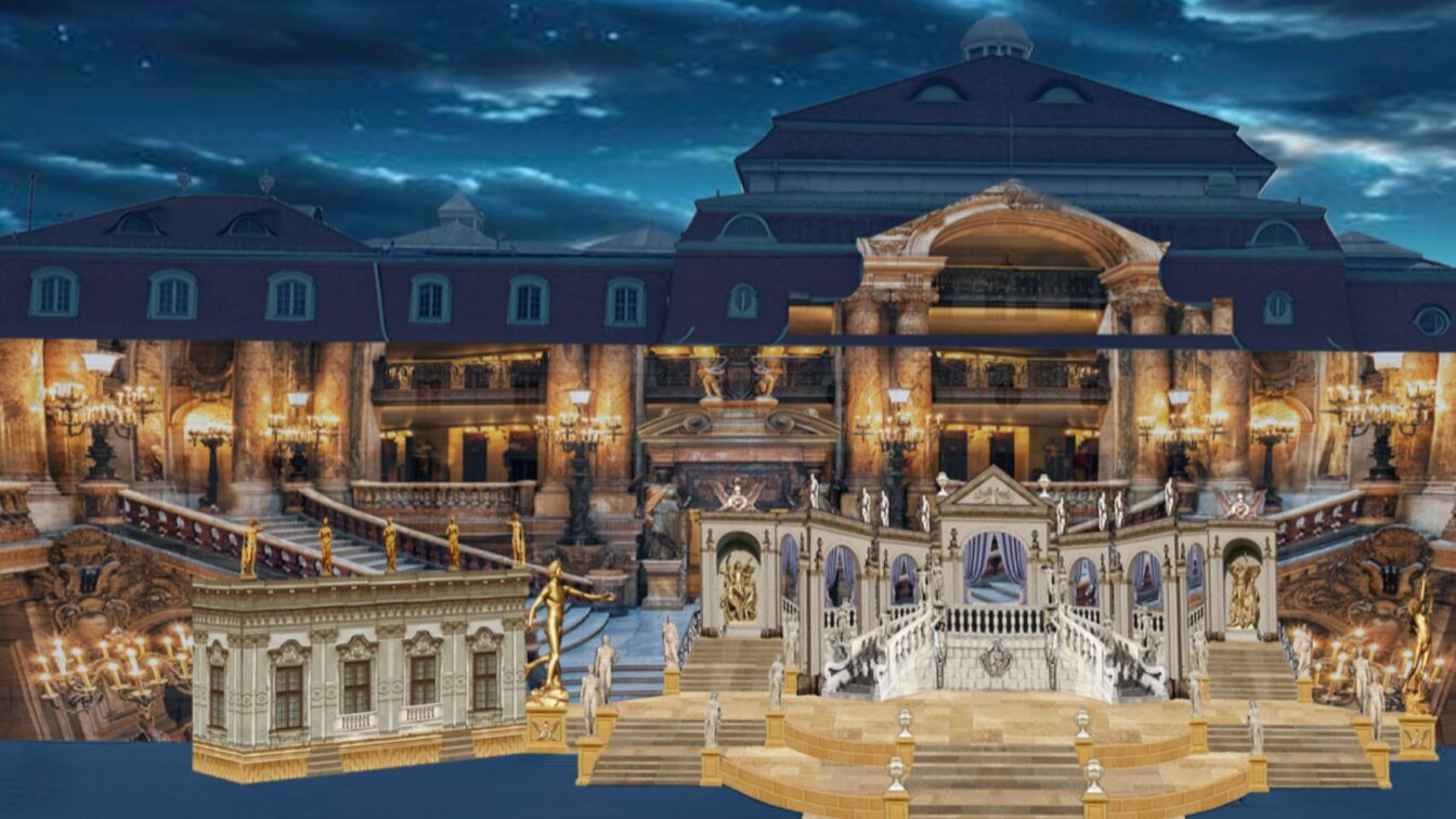 Der Wiener Eislaufverein in einem Rendering mit Bühne des Wiener Opernsommers dargestellt