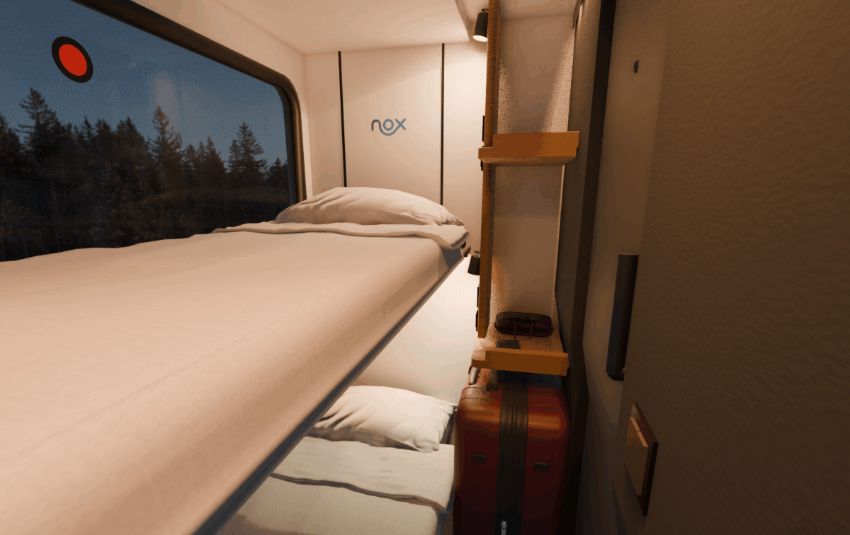 Nox: Eine Schlafkabine in einem Zug