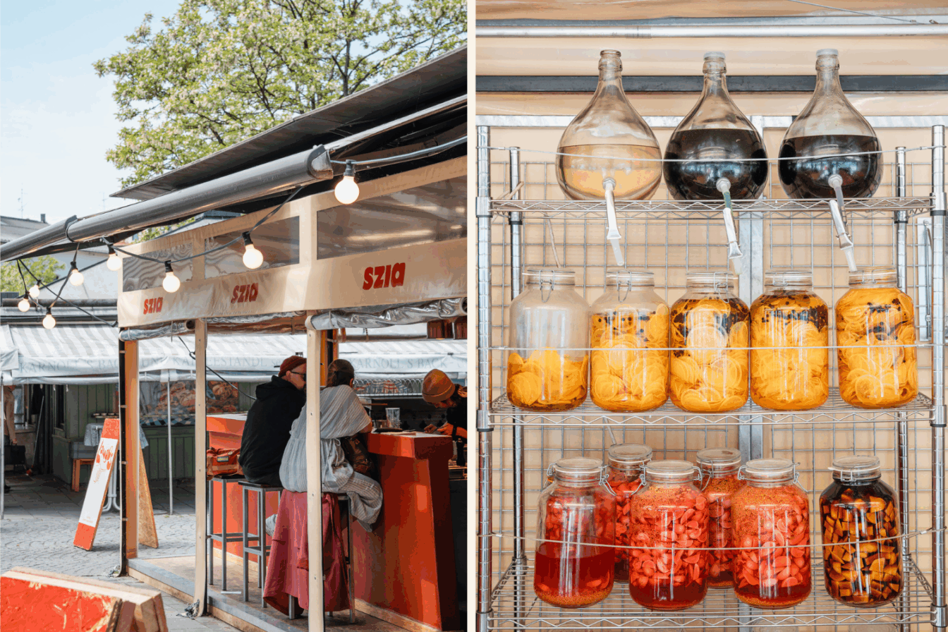 Ein Stand am Münchner Viktualienmarkt.
