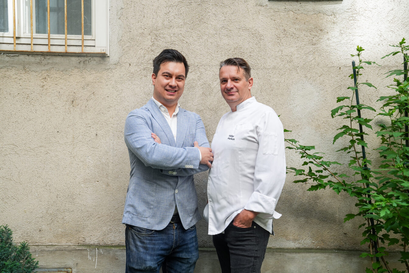 Gastgeber Markus Höller und Tim Urban.
