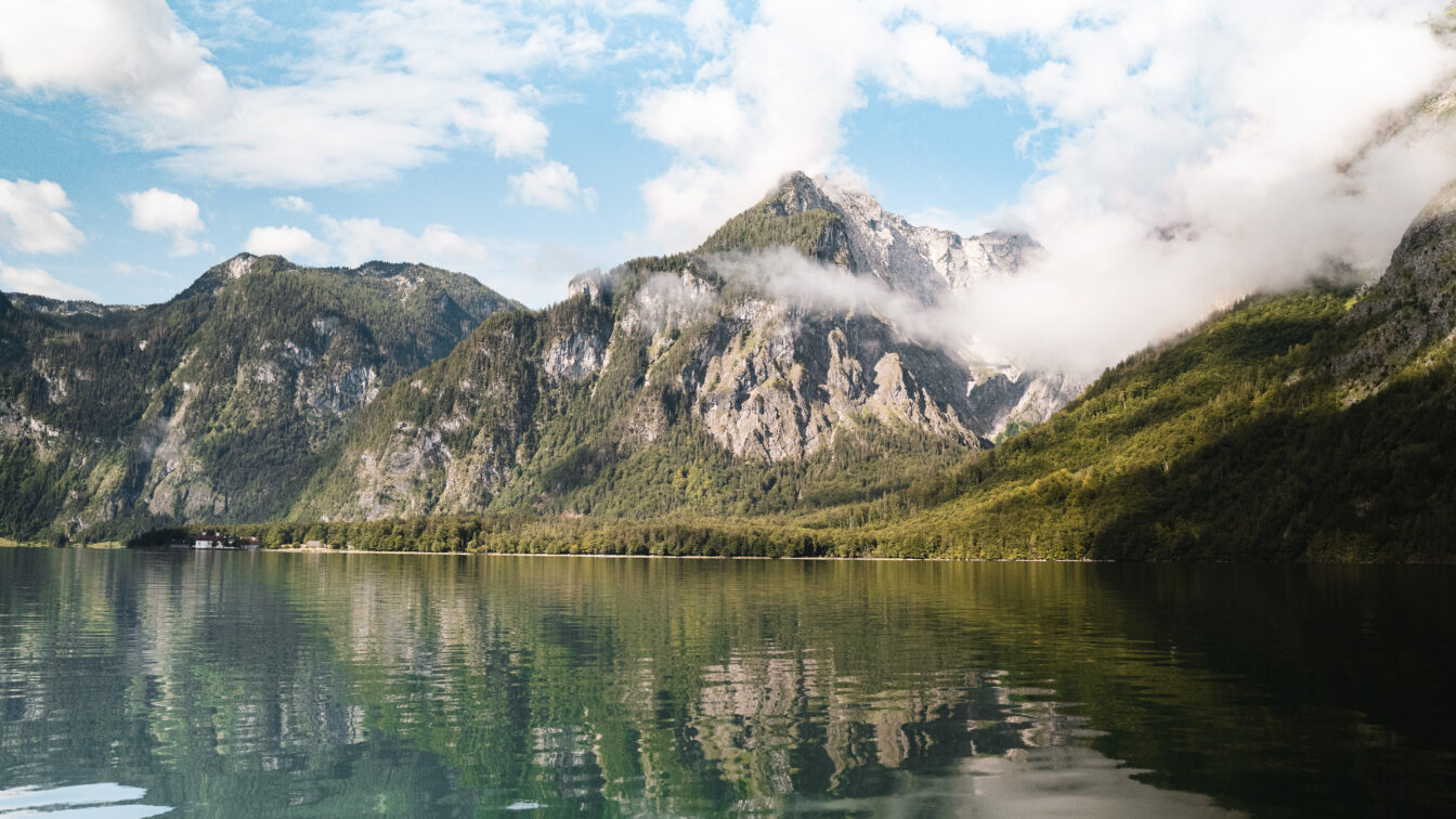 Königssee Berchtesgaden Ausblick vom Wasser