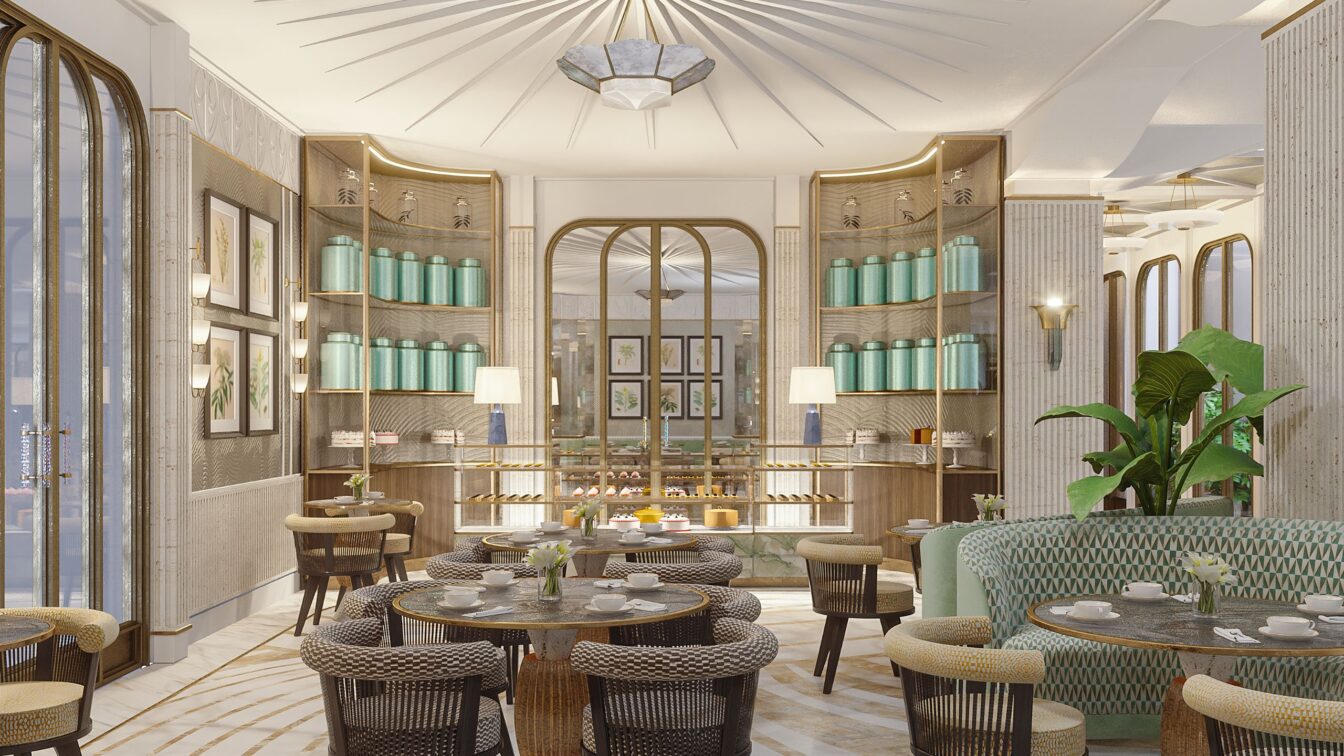 Die Kaffee-Lounge im Mandarin Oriental, einem Luxushotel in Wien.