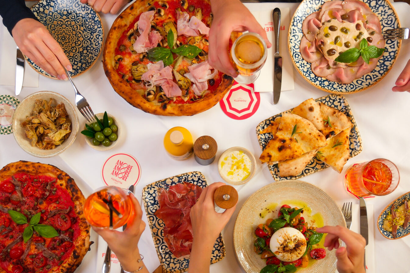 italienische Speisen vom Figlmüller Pop-up-Restaurant Figoletta Wien