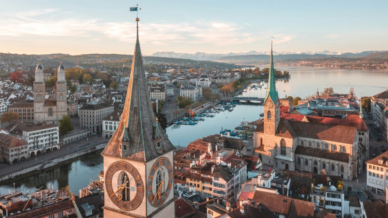 Zürich, Schweiz mit Blick auf den See