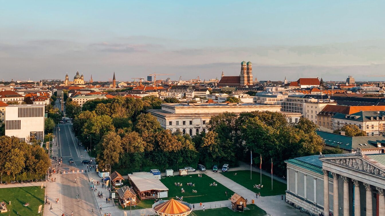 Die Maxvorstadt in München aus der Vogelperspektive