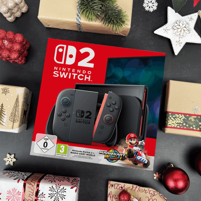 Nintendo Switch 2 Konsole mit Weihnachtsgeschenken (c) LIBRO & PAGRO