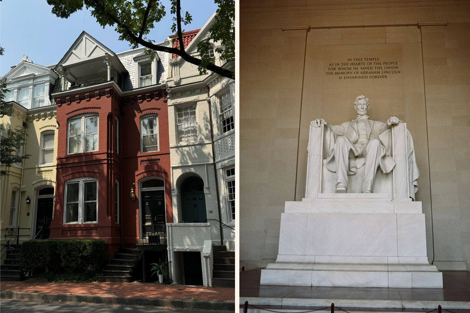 Häuser und Lincoln Monument in Washington DC