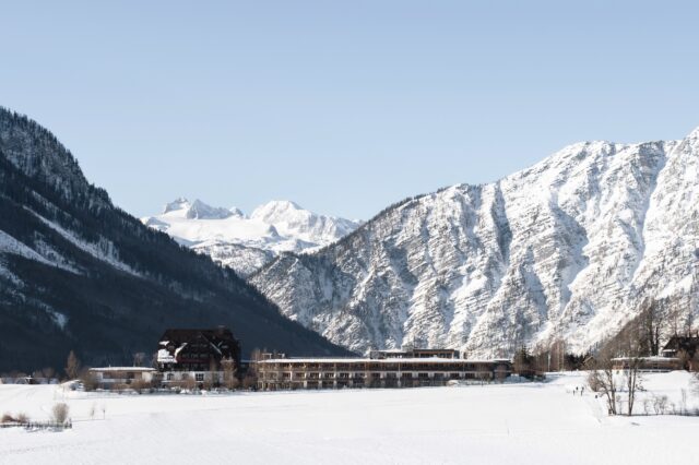 Blick auf die Wasnerin in Bad Aussee im Winter