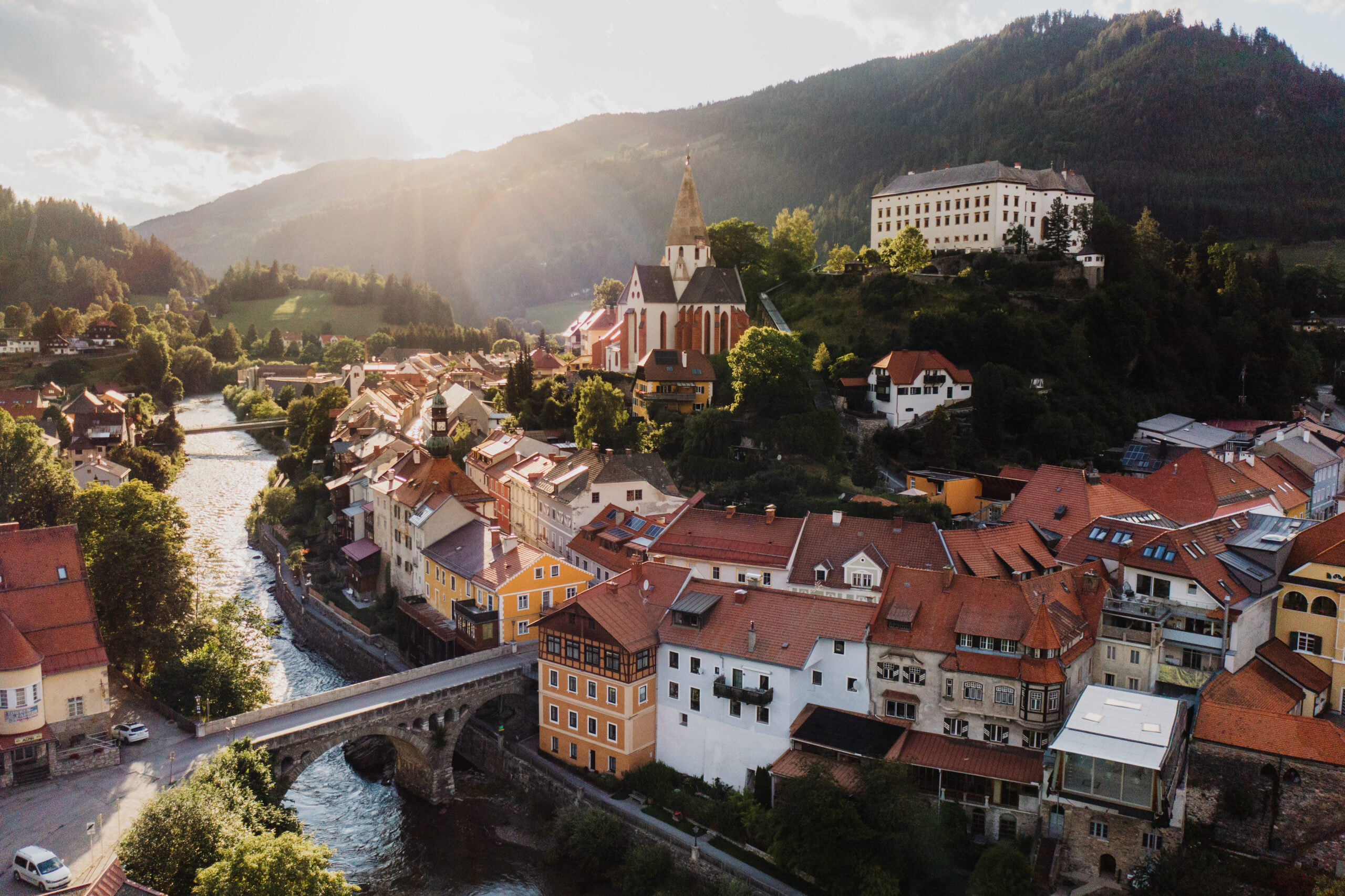 Murau in der Steiermark von Oben