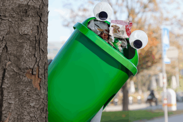 Trashbusters: Ein Mülleimer mit lustigen Augen