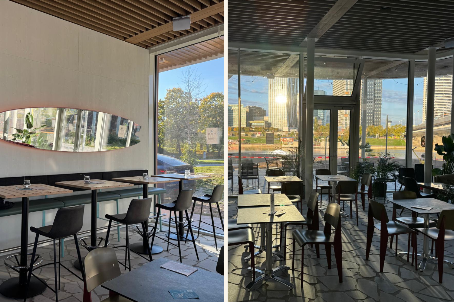 Café Pier22 an der Donauinsel von innen (c) Paula Ruess, David Besemer