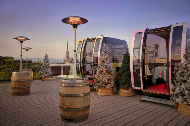 die Winter Terrace auf der Dachterrasse des Ritz-Carlton Hotels in Wien