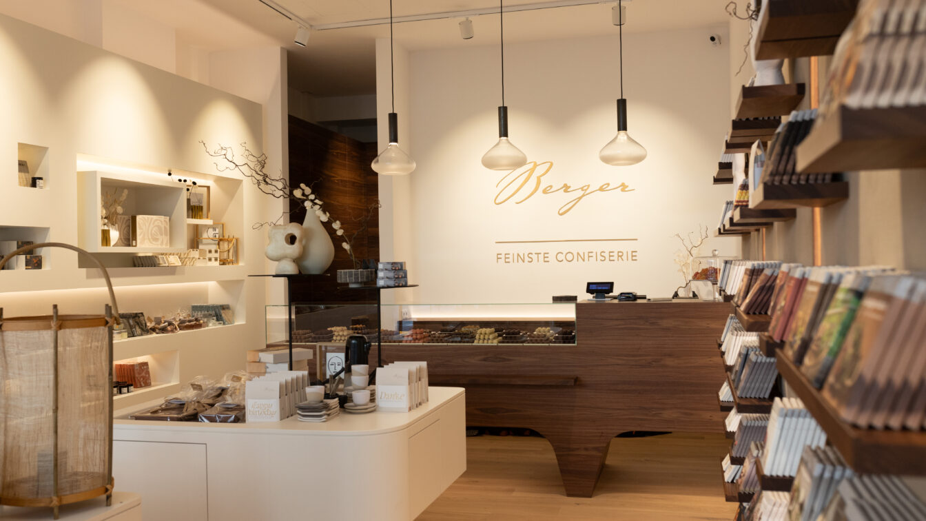 Eine Filiale des Schokoladengeschäfts Berger Feinste Confiserie