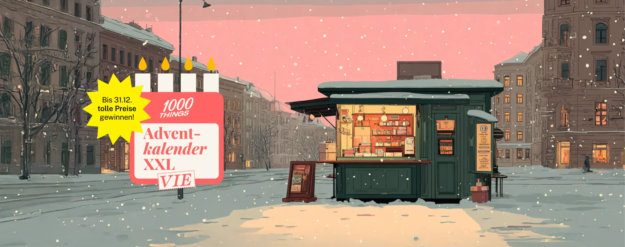 Grafik eines Würstelstands bei Nacht