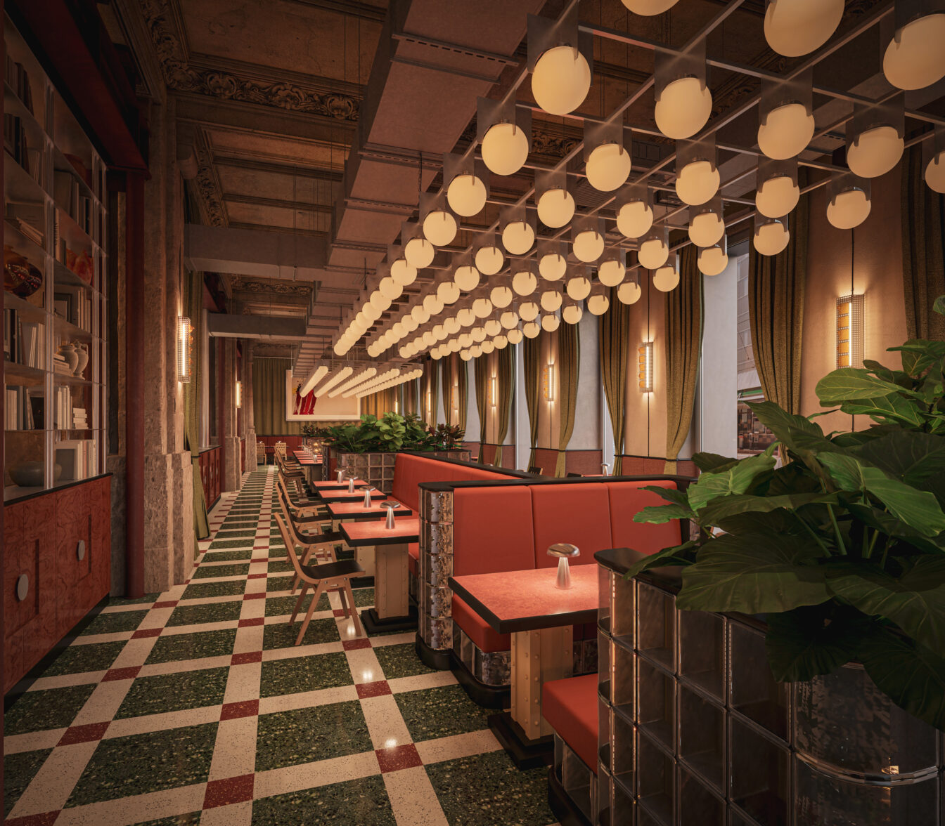 Rendering des Restaurants Boca im Hotel The Companion Vienna