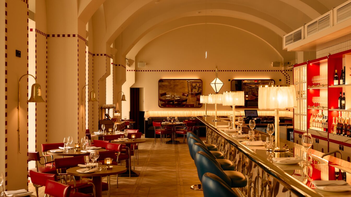 Blick in das Hotel-Restaurant Rascal im Wilde Aparthotel in Wien