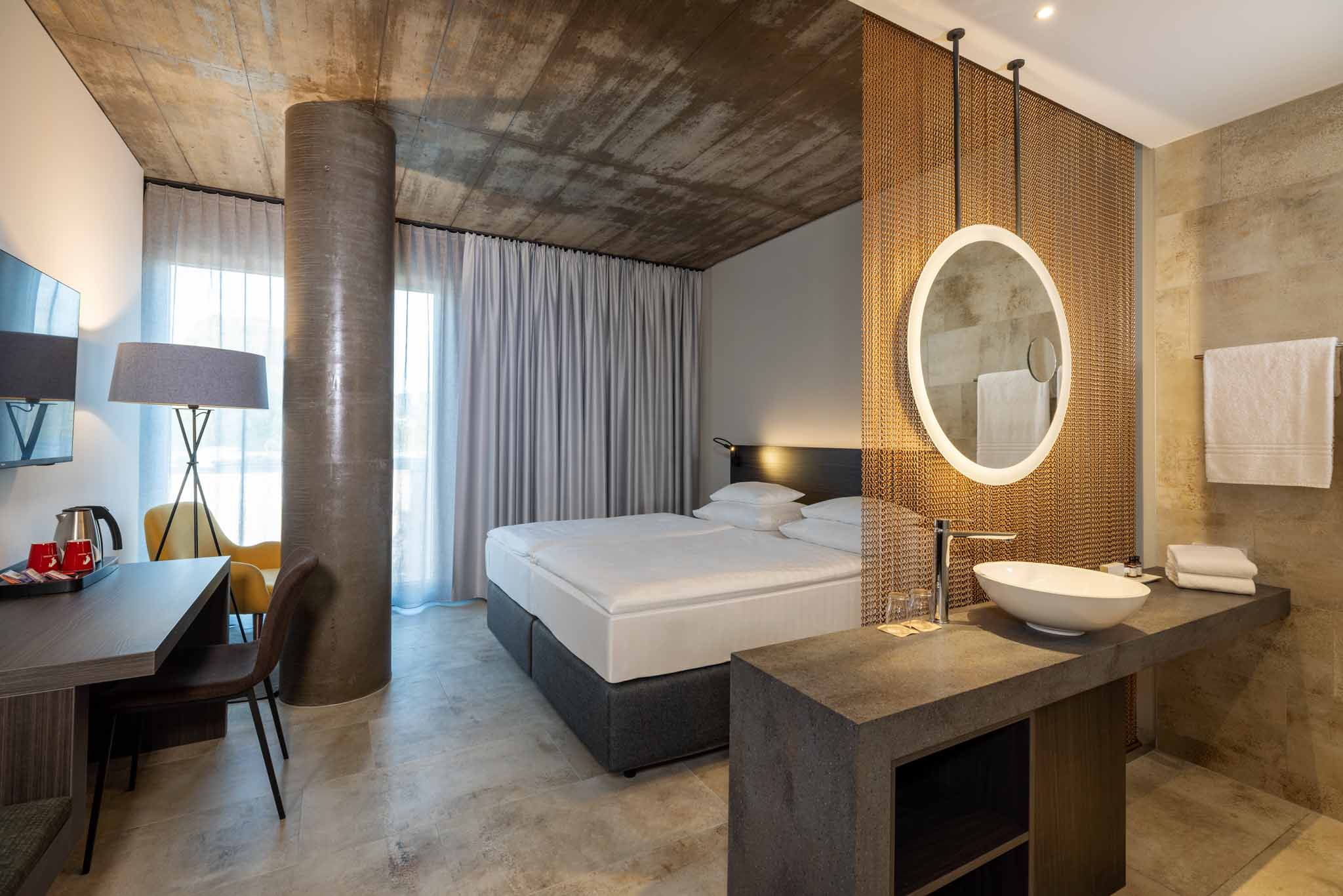 Ein Hotelzimmer im ARCOTEL Tabakfabrik in Linz.