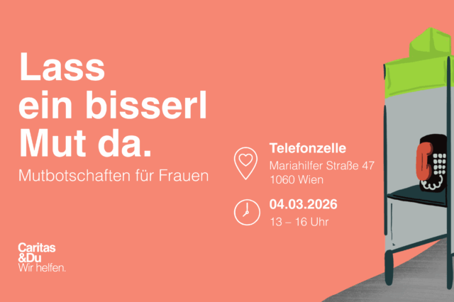 Flyer zur Aktion "Mutbotschaften" der Caritas Wien