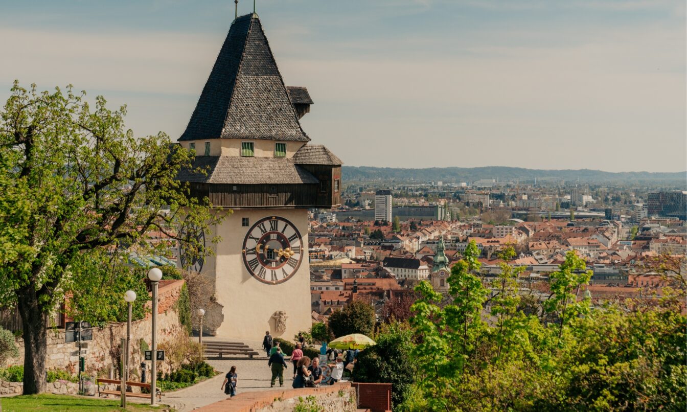 Schlossberg Graz mit Uhrturm