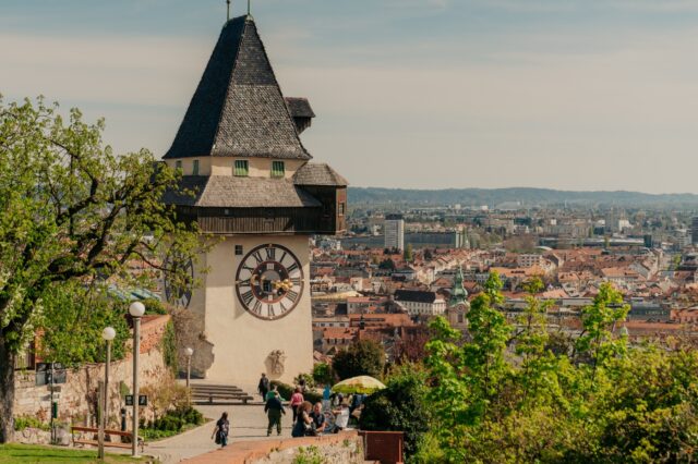 Schlossberg Graz mit Uhrturm