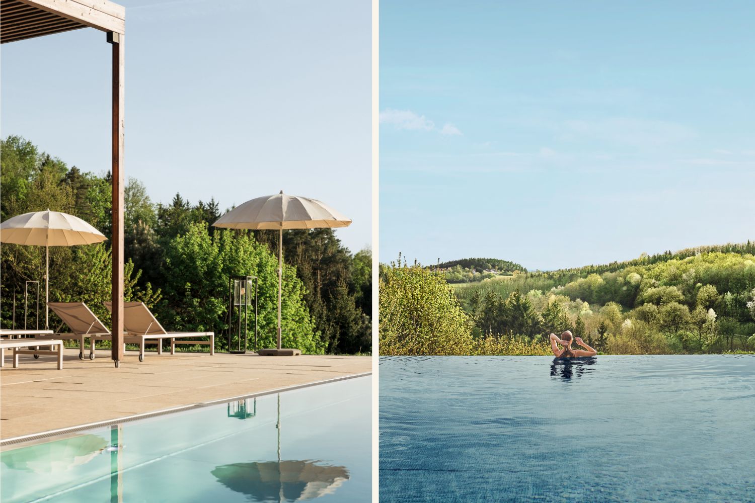 Collage der Pools im Falkensteiner Balance Resort Stegersbach