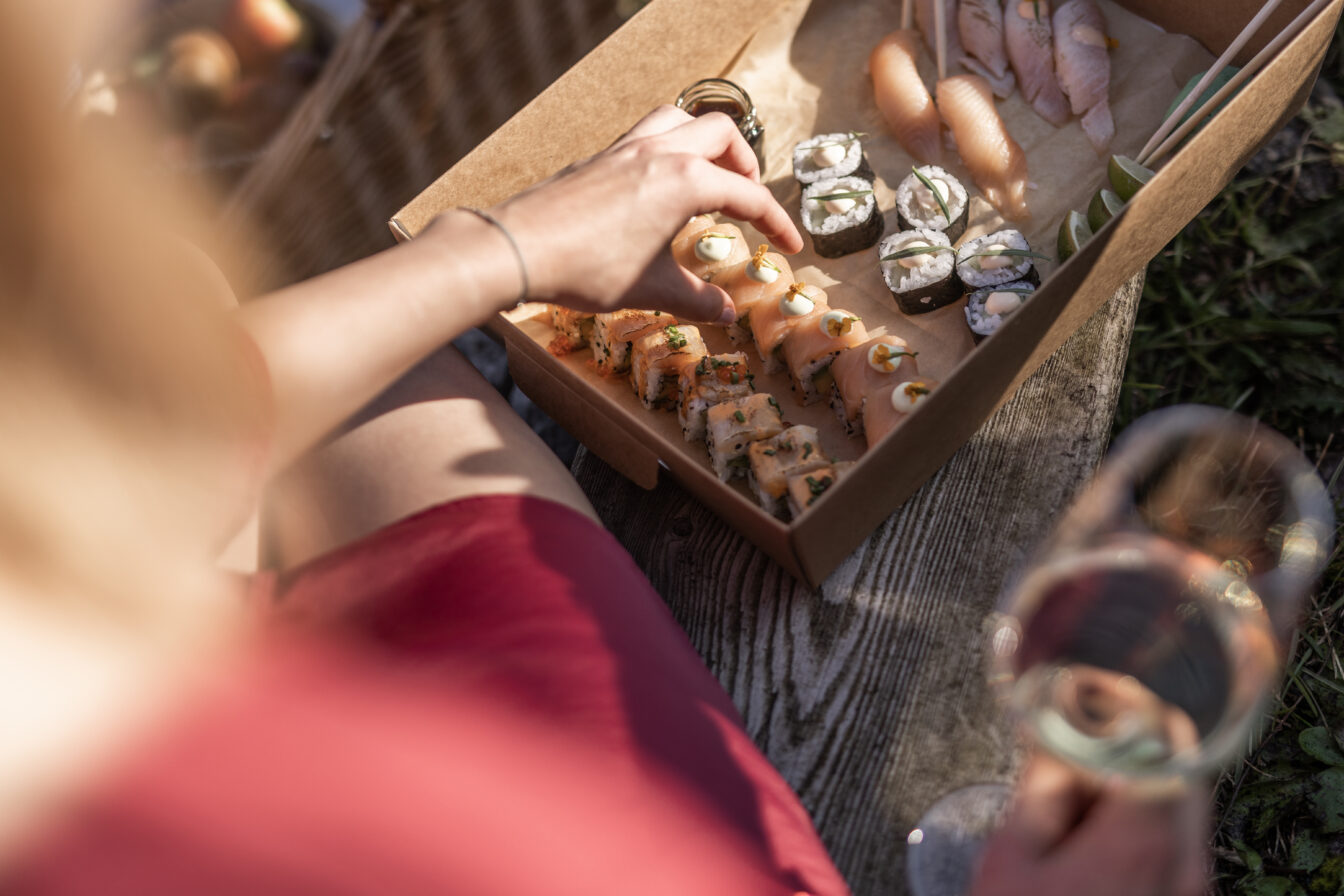 Seesushi vom Hotel Bergrose in Strobl am Wolfgangsee im Salzkammergut.