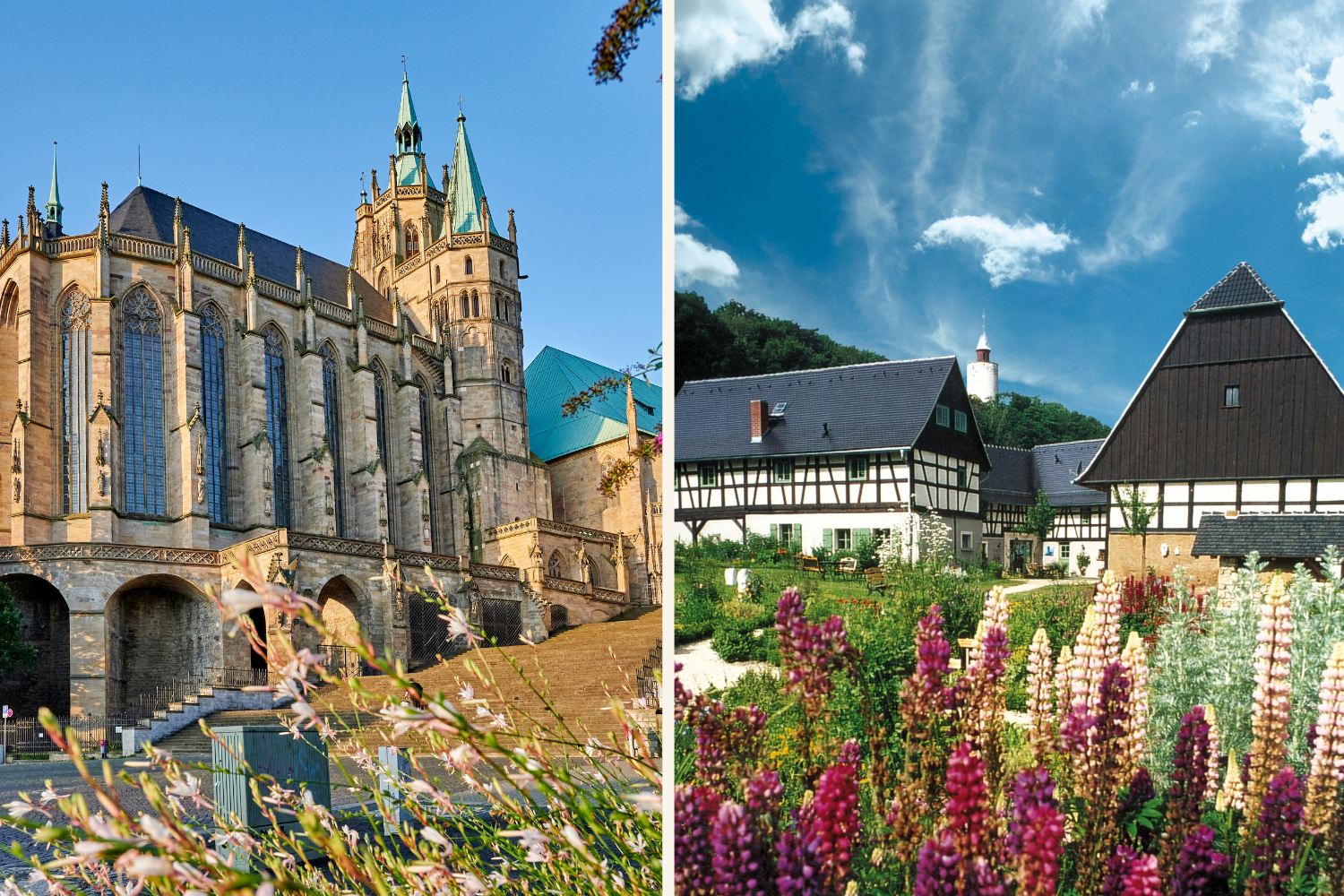 Collage von Gebäuden in Thüringen