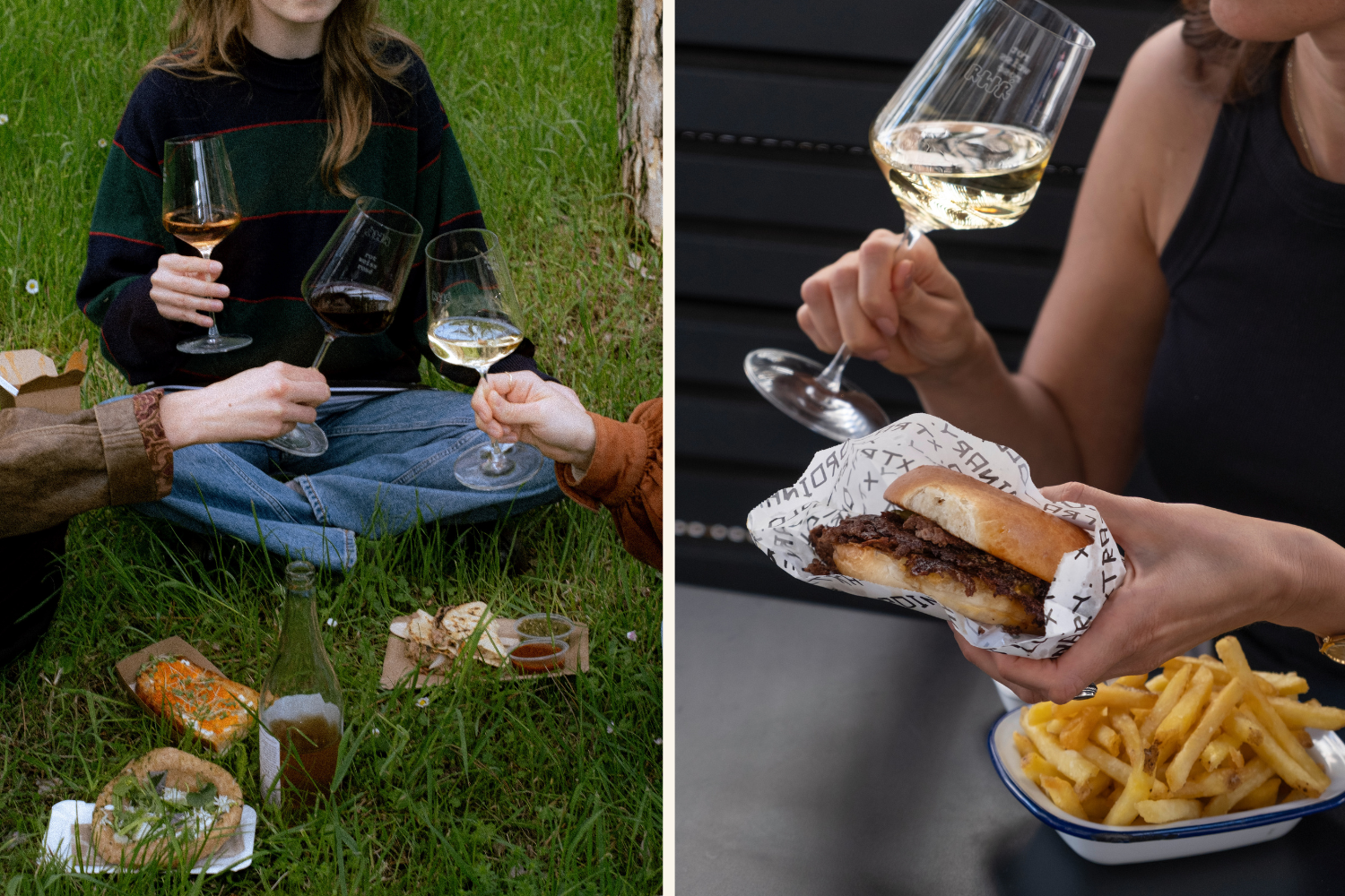 Menschen trinken Wein