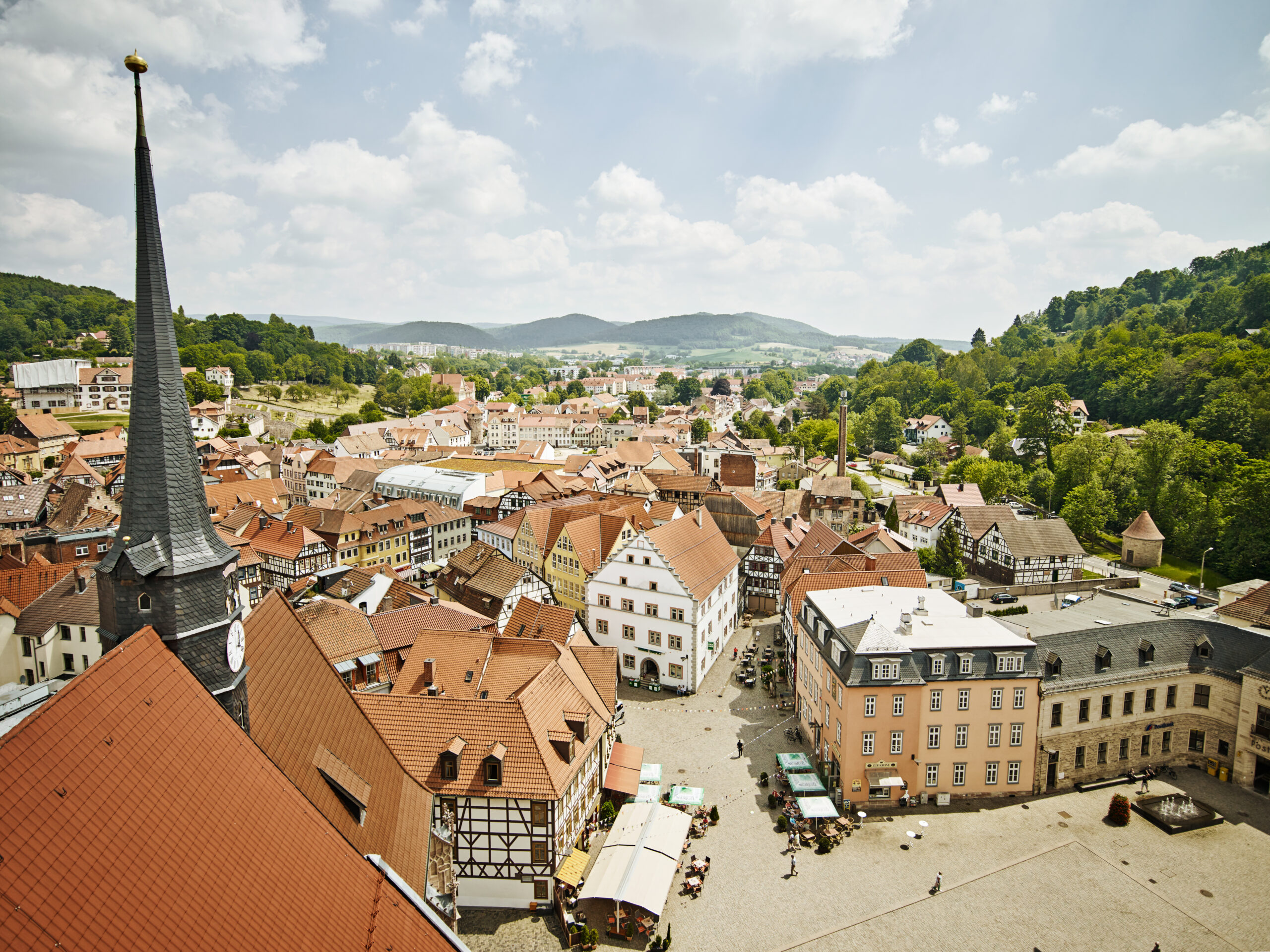Die Stadt Schmalkalden in Thüringen von oben